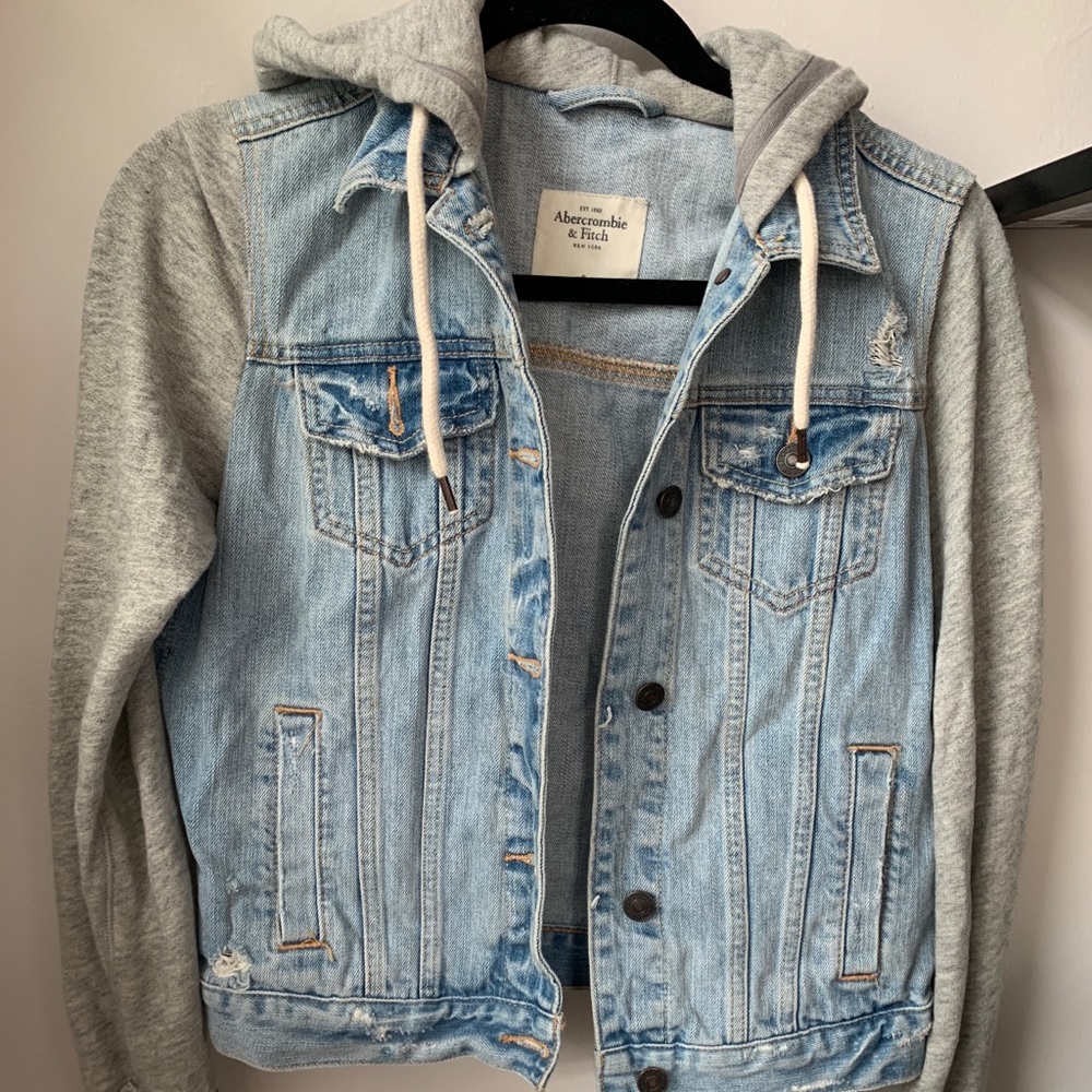 Denim Sweatshirt Jacket